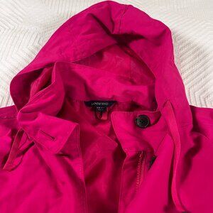 Lands' End Rain Jacket Coat Women's 1X 16W-18W Magenta Pink EUC
